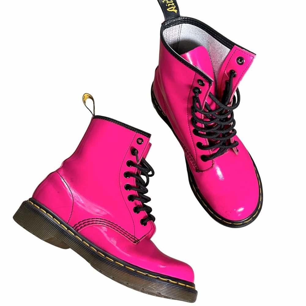 Dr. Martens Hot Pink Lace-Up Boots